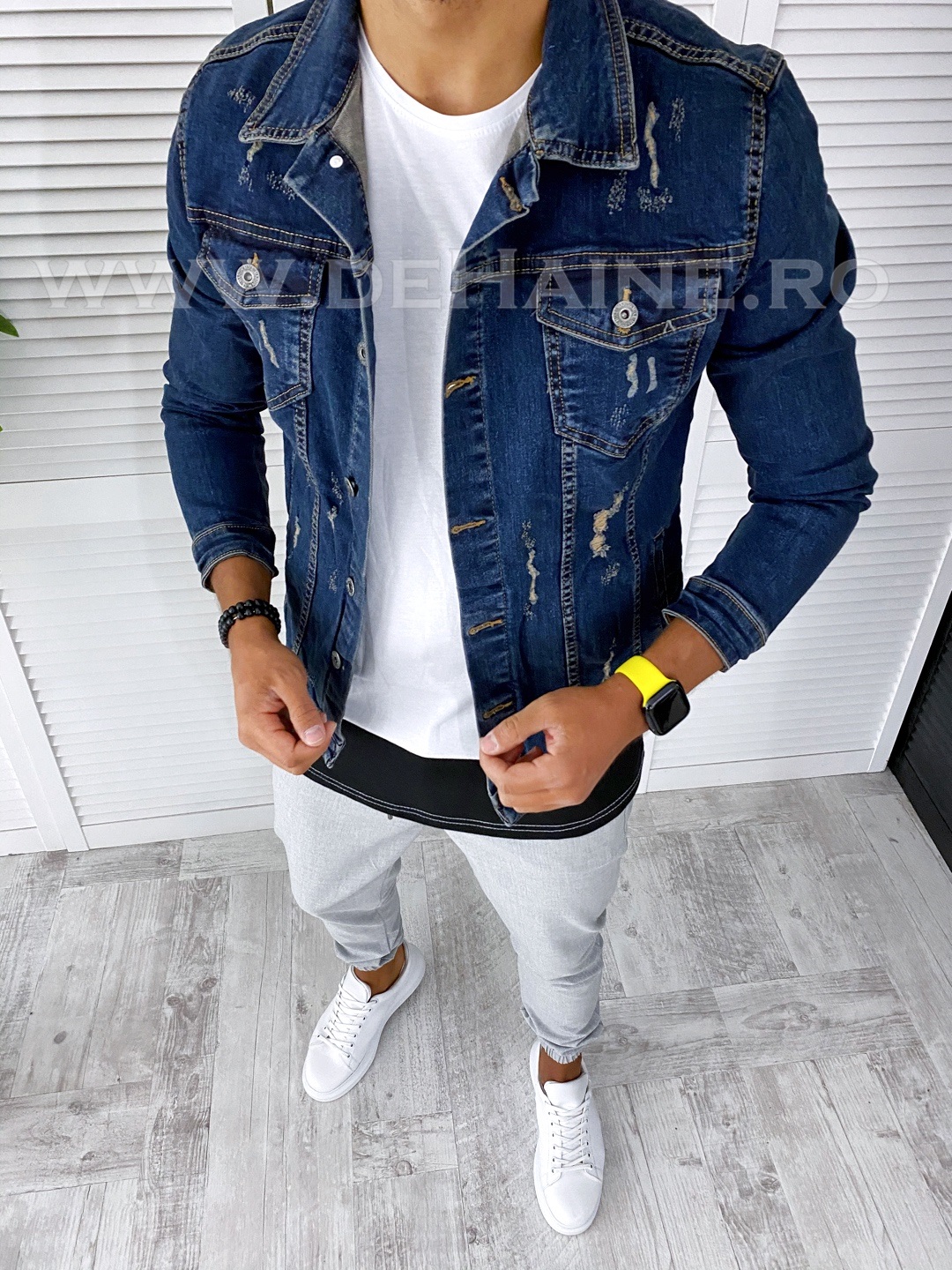 Geaca barbati de blugi bleumarin b2551 16-4
